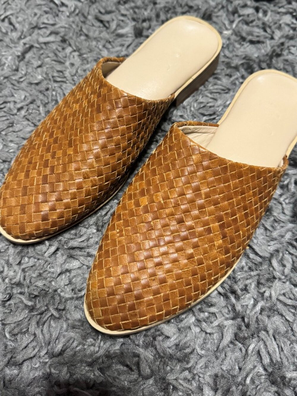 Sseko/Noonday Cloud Mules Clogs in Woven Caramel Leather